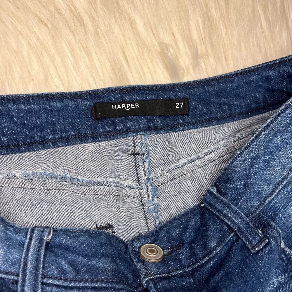 Harper embroidery pocket distressed denim shorts sz 27